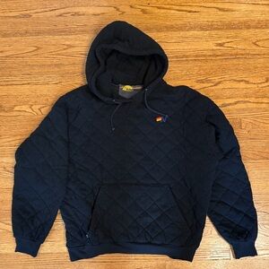 Aviator Nation Black Quilted Relaxed Hoodie